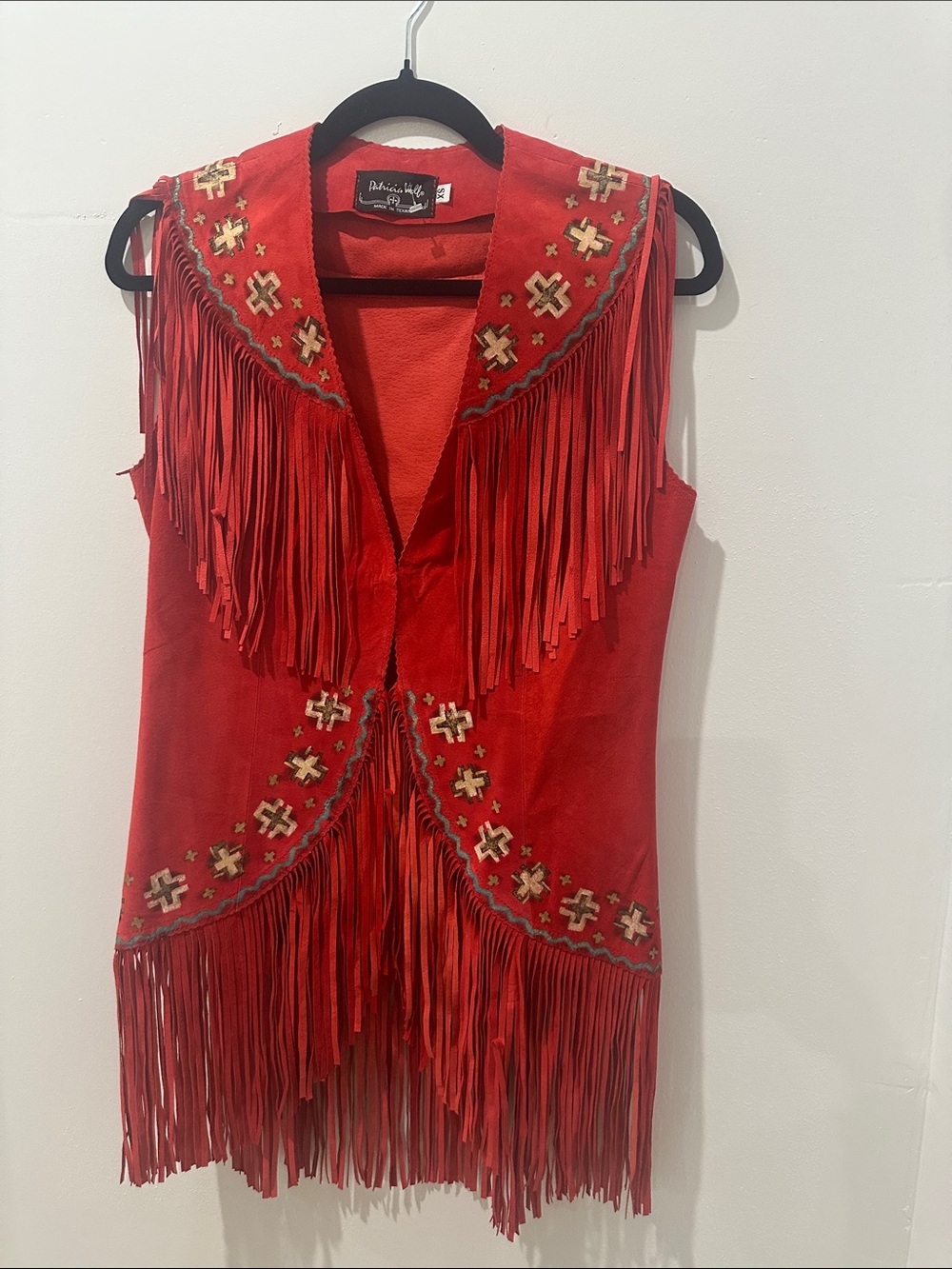 Patricia Wolf Suede Cody Vest-Four Winds Paint - Picture 7 of 8